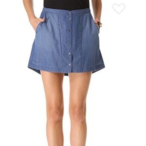 Button Down Denim Skirt
